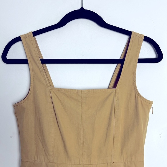 J.Crew Pleated A-Line Chino Dress In Khaki Tan Cotton Preppy Schoolgirl Size 0 - Picture 6 of 12